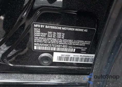2014 BMW 550I from USA, damaged, VIN WBAKN9C57ED681485